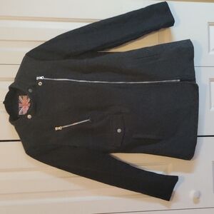 Miss London wool blend military style coat women's medium